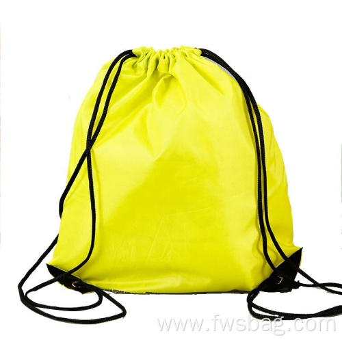 Classic promotion polyester nylon 210D rPET backpack drawstring bag with logo